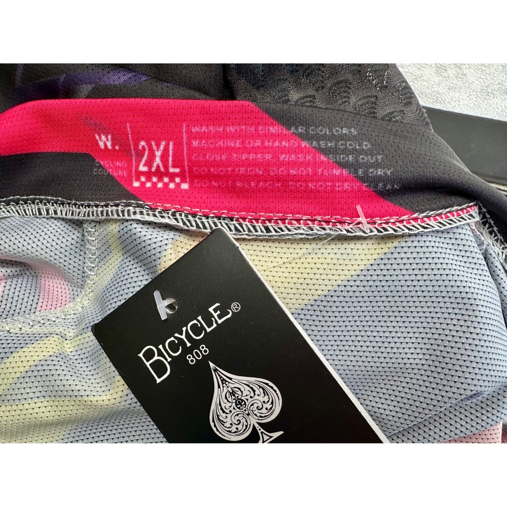 NWT Bicycle 808 Womens Plus 2XL Cycling Jersey Full Zip S/Sleeve Abstract Print - Picture 8 of 12